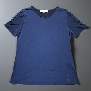 MICHAEL KORS Navy Short Sleeve Top. Size S. Excellent Condition!